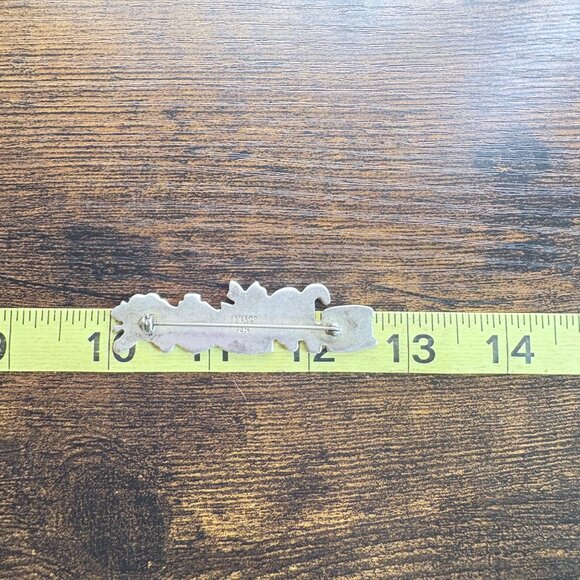 VTG Solid Sterling Silver 925 Christmas Holiday Themed Brooch Size 2.5" Length - Picture 7 of 9